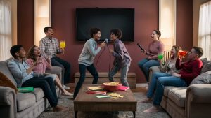 fun group singing together