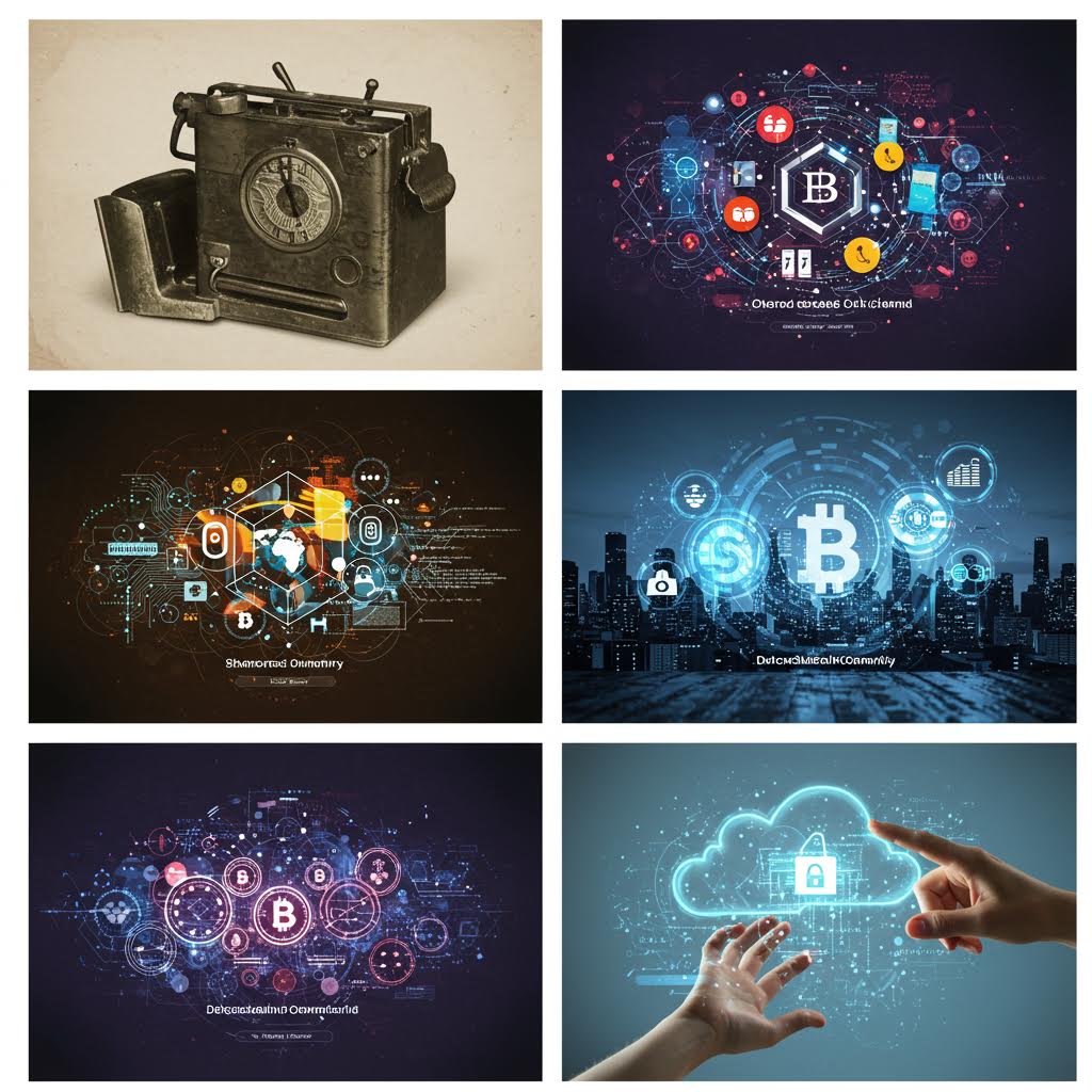 현대 오피스에서 5명의 직원이 노트북과 태블릿으로 작업 중이며, 배경에 'titonds operation PARRYRPO SHIFT'라는 그래픽 오버레이. 운영 전환과 디지털 트랜스포메이션의 개념.